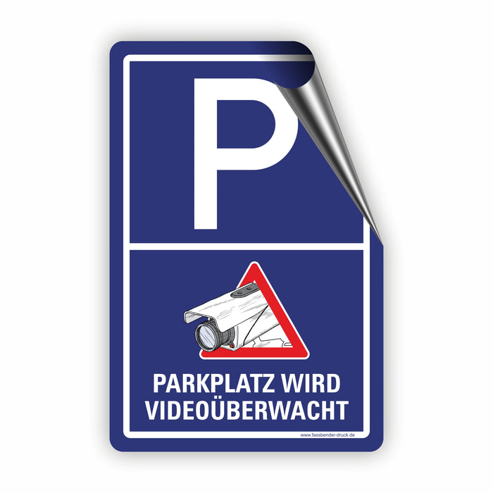 PARKPLATZ WIRD VIDEOÜBERWACHT (Blau)