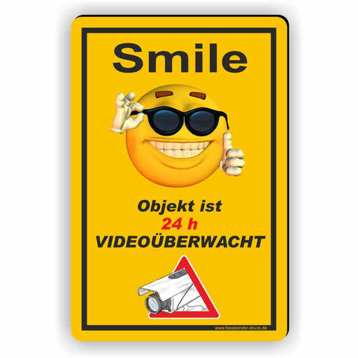 Hinweisschild gelb Videoüberwachung - Aufkleber-Shop