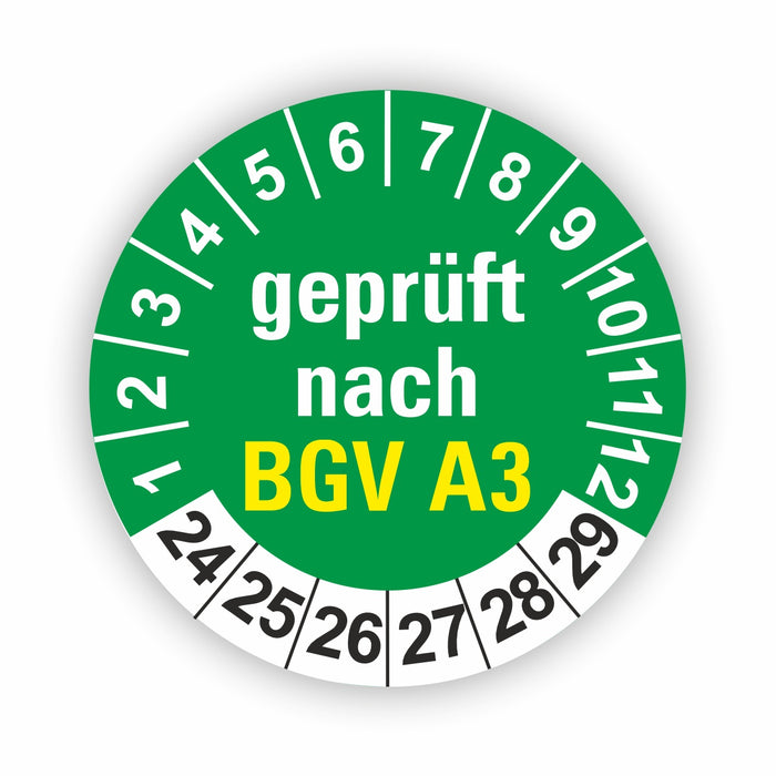 BGV A3 Wartungsetiketten / Prüfplaketten / Prüfetiketten