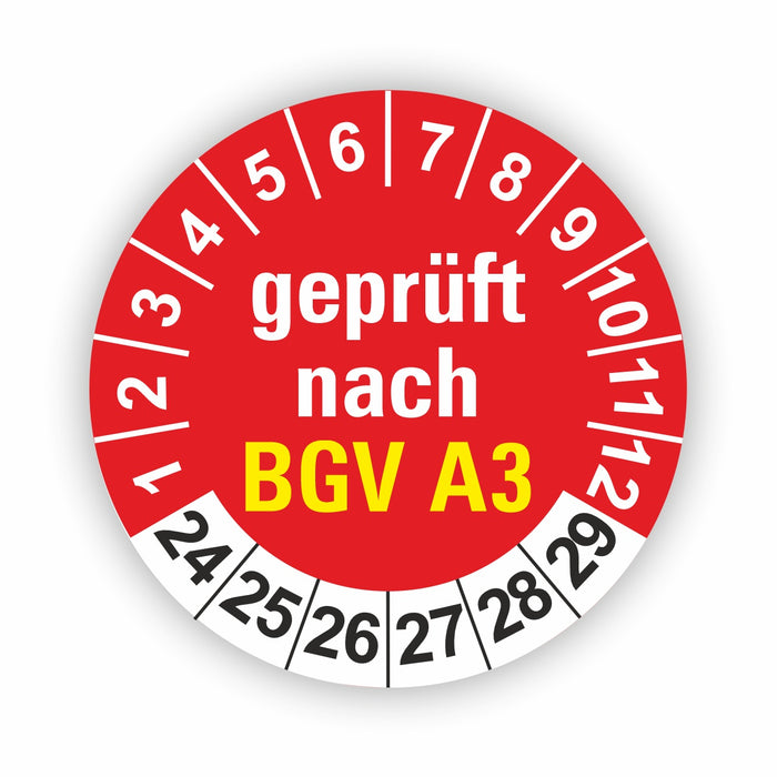 BGV A3 Wartungsetiketten / Prüfplaketten / Prüfetiketten