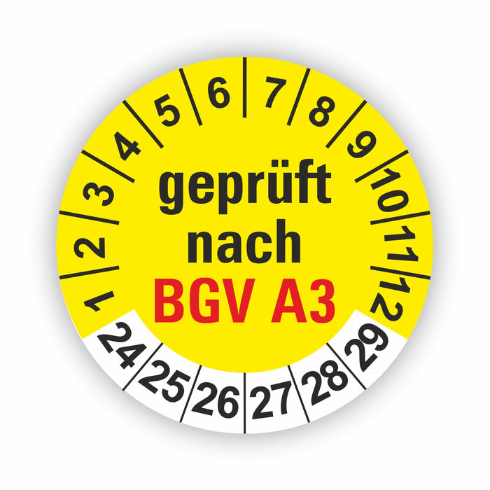 BGV A3 Wartungsetiketten / Prüfplaketten / Prüfetiketten