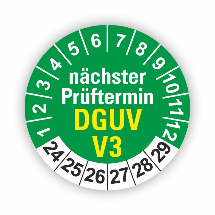 DGUV V3 Wartungsetiketten / Prüfplaketten / Prüfetiketten
