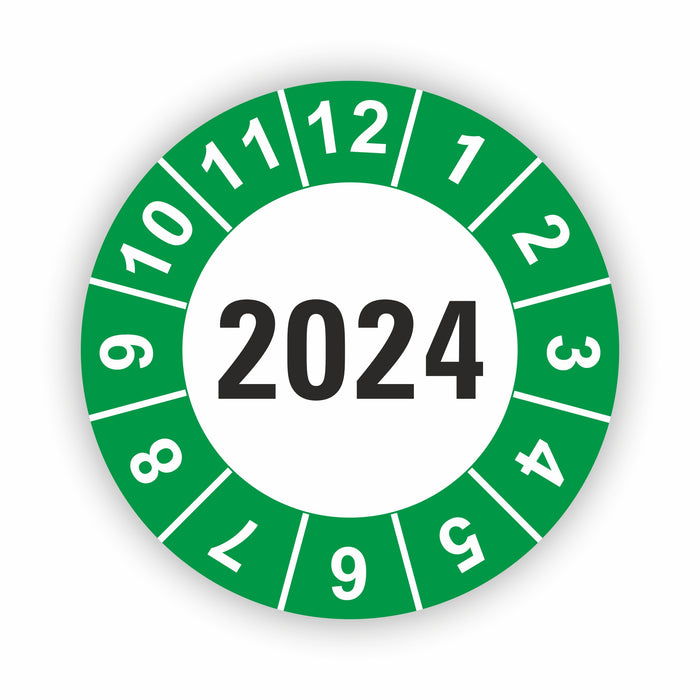 Jahresplakette 2024 Wartungsetiketten / Prüfplaketten / Prüfetiketten
