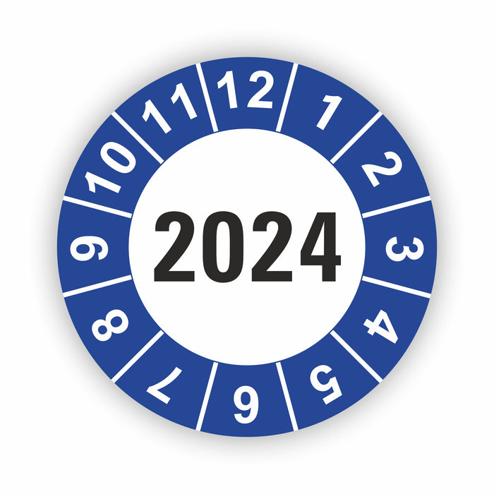 Jahresplakette 2024 Wartungsetiketten / Prüfplaketten / Prüfetiketten