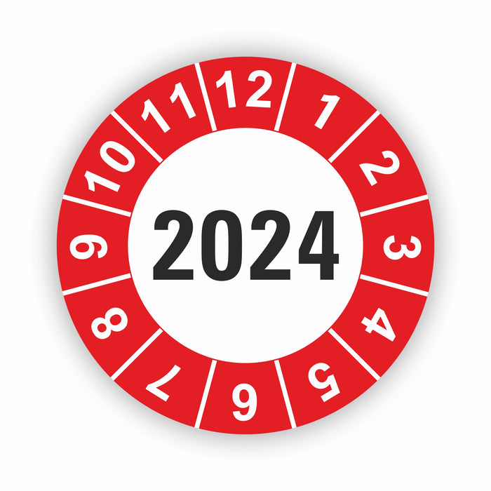 Jahresplakette 2024 Wartungsetiketten / Prüfplaketten / Prüfetiketten