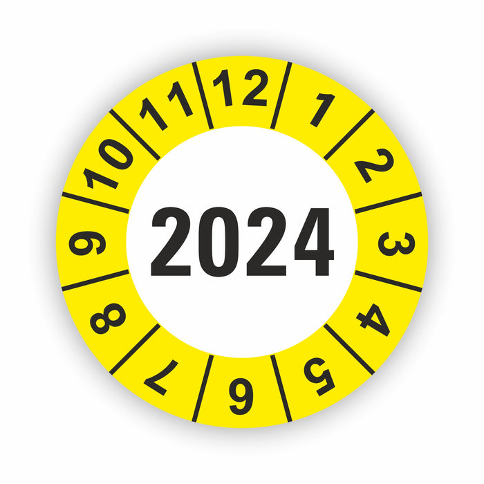 Jahresplakette 2024 Wartungsetiketten / Prüfplaketten / Prüfetiketten