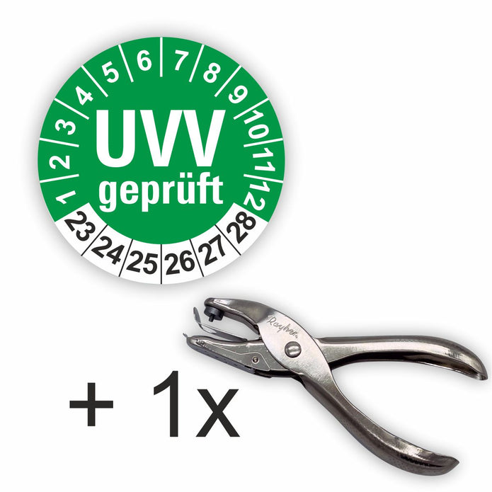 UVV geprüft Prüfplaketten GRÜN Ø 20 I 30 I 40 mm DIN NORM I Wartungsetiketten
