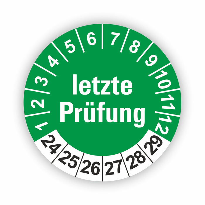 Letze Prüfung Wartungsetiketten / Prüfplaketten / Prüfetiketten