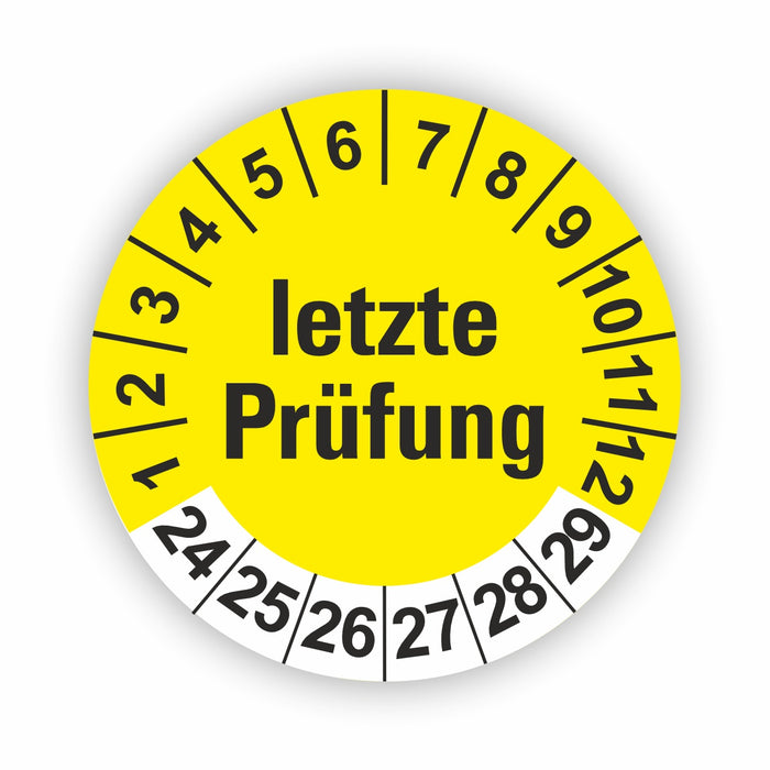 Letze Prüfung Wartungsetiketten / Prüfplaketten / Prüfetiketten