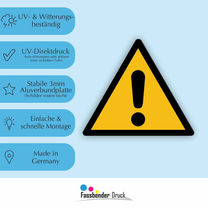 W001 Warnzeichen (W001) Allgemeines Warnzeichen - nach DIN EN ISO 7010 ...