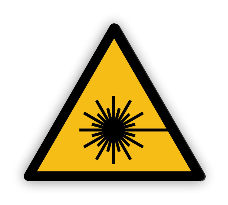 Warnzeichen (W004) Warnung vor Laserstrahl - nach DIN EN ISO 7010