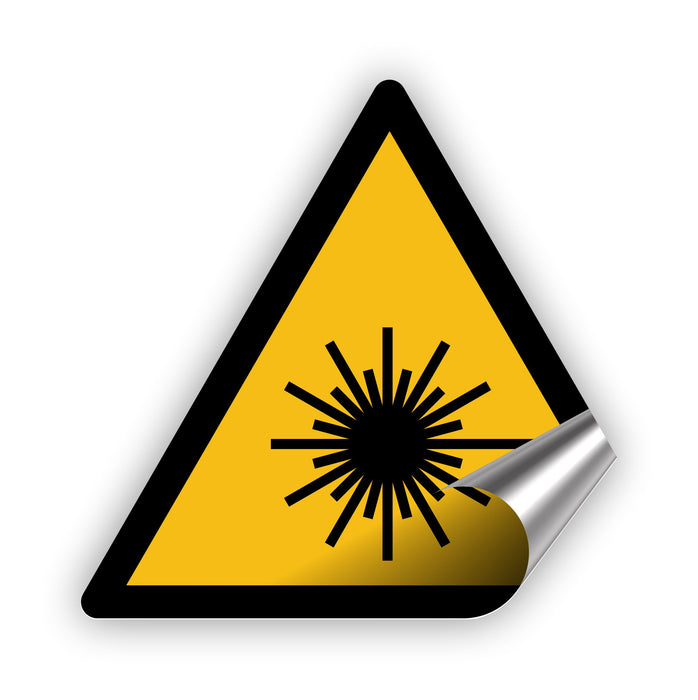 Warnzeichen (W004) Warnung vor Laserstrahl - nach DIN EN ISO 7010