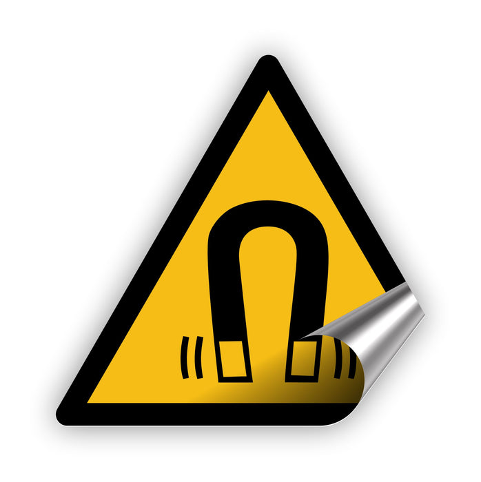 Warnzeichen (W006) Warnung vor magnetischem Feld - nach DIN EN ISO 7010