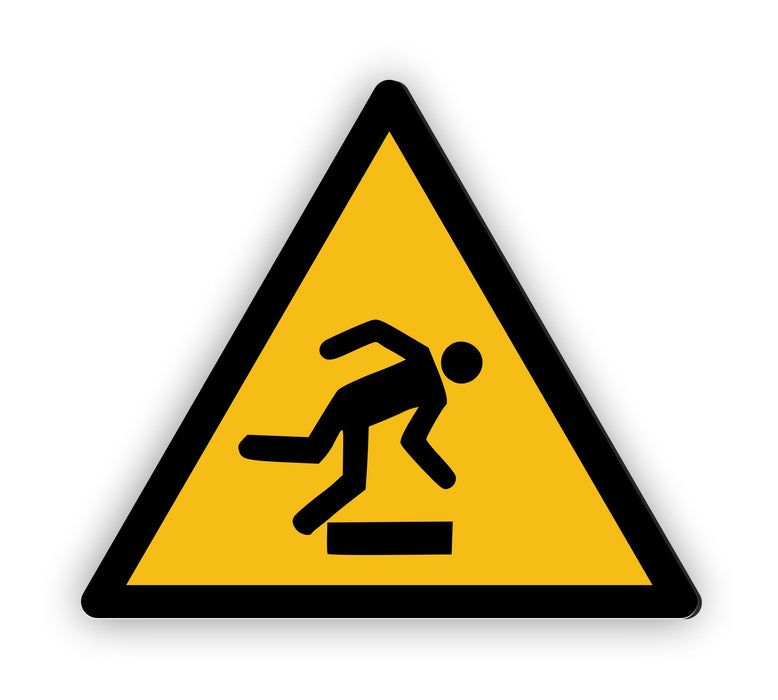 Warnzeichen (W007) Warnung vor Hindernissen am Boden - nach DIN EN ISO 7010