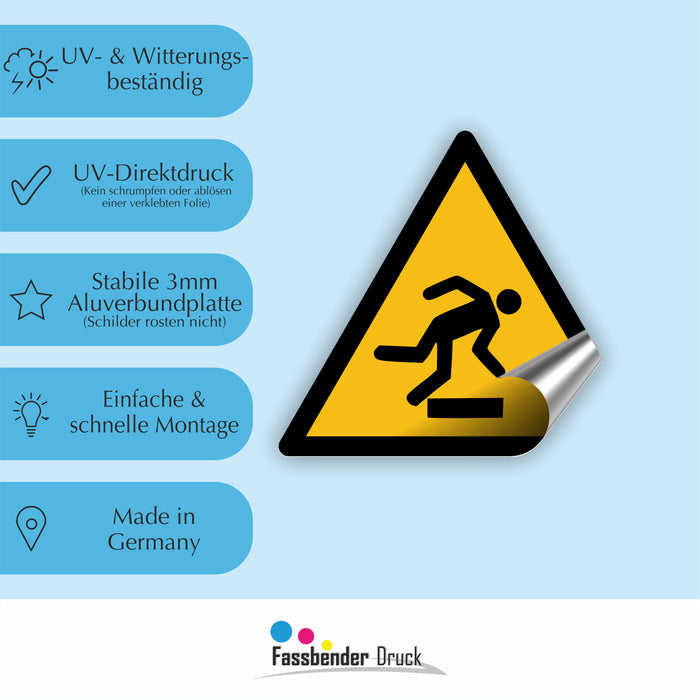 Warnzeichen (W007) Warnung vor Hindernissen am Boden - nach DIN EN ISO 7010