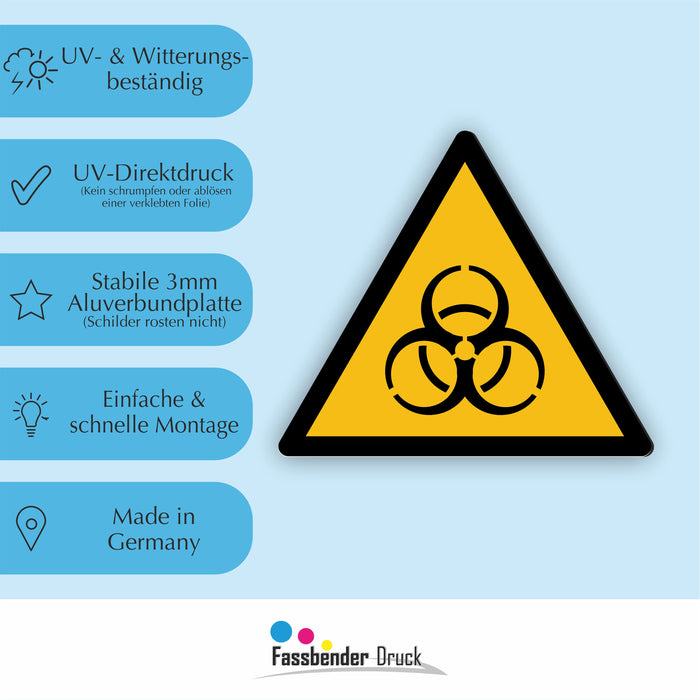 W009 Warnzeichen (W009) Warnung vor Biogefährdung - nach DIN EN ISO 7010 ...