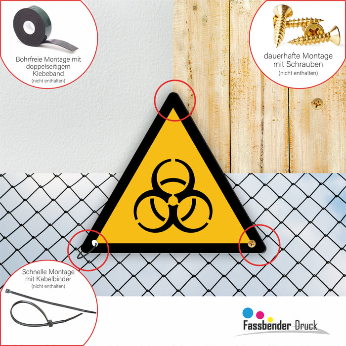 Warnzeichen (W009) Warnung vor Biogefährdung - nach DIN EN ISO 7010