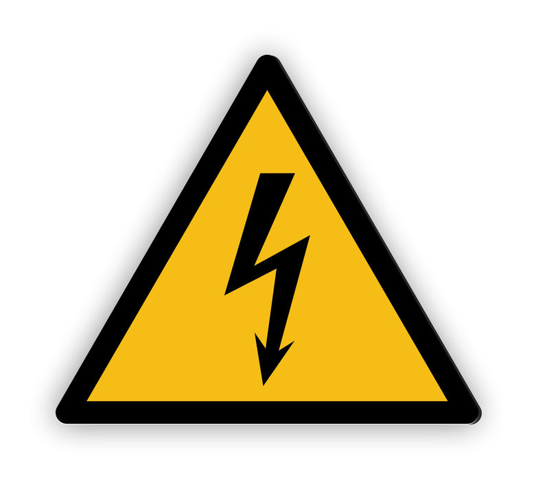 Warnzeichen (W012) Warnung vor elektrischer Spannung - nach DIN EN ISO 7010
