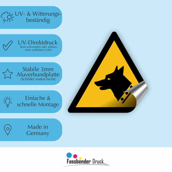 Warnzeichen (W013) Warnung vor Wachhunden - nach DIN EN ISO 7010