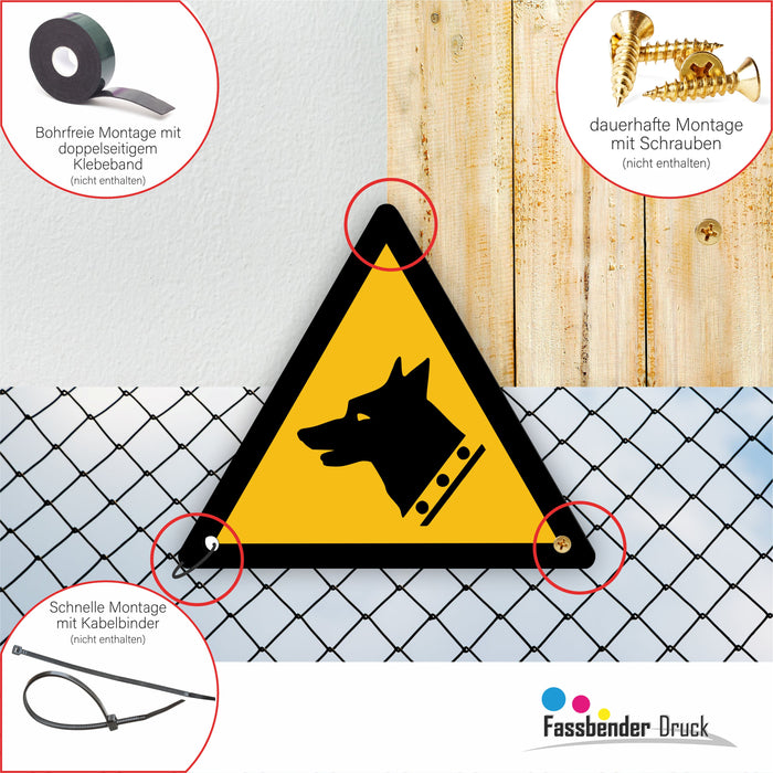 Warnzeichen (W013) Warnung vor Wachhunden - nach DIN EN ISO 7010