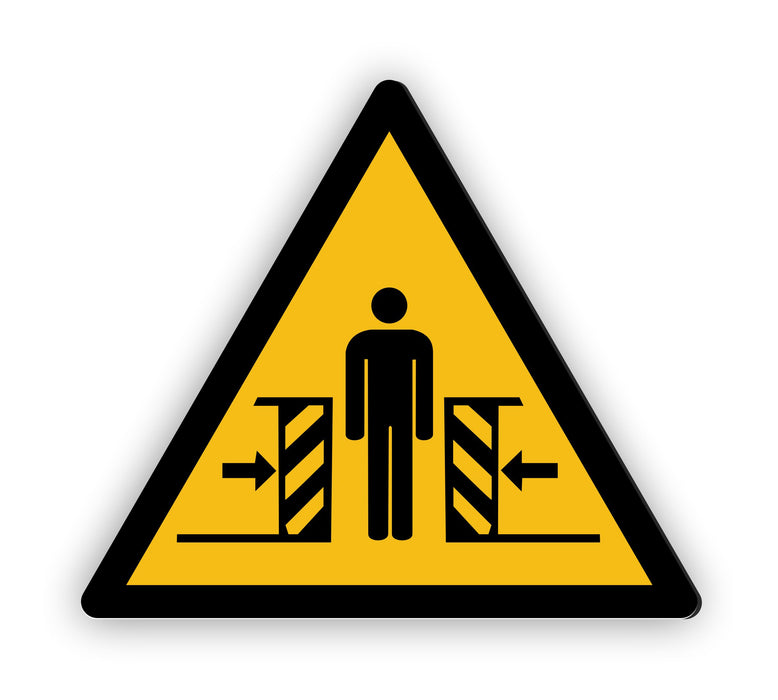 Warnzeichen (W019) Warnung vor Quetschgefahr - nach DIN EN ISO 7010
