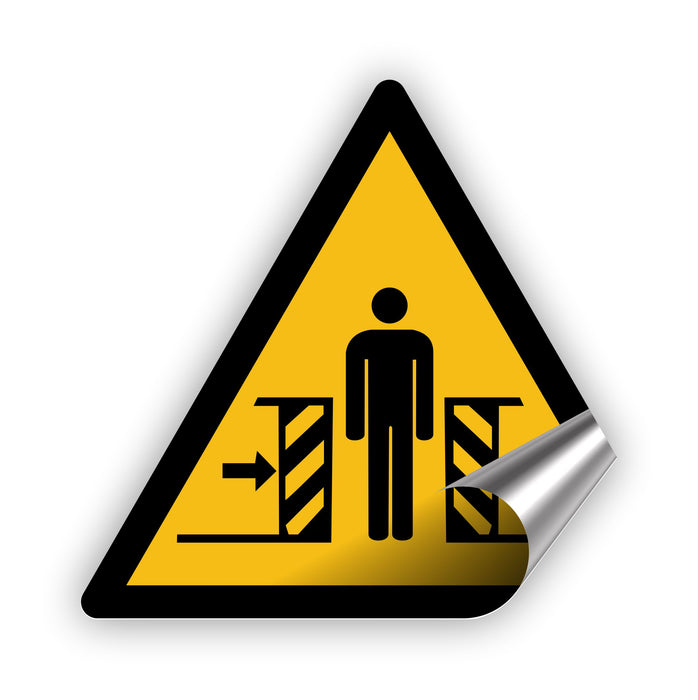 Warnzeichen (W019) Warnung vor Quetschgefahr - nach DIN EN ISO 7010
