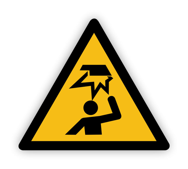 Warnzeichen (W020) Warnung vor Hindernissen im Kopfbereich - nach DIN EN ISO 7010