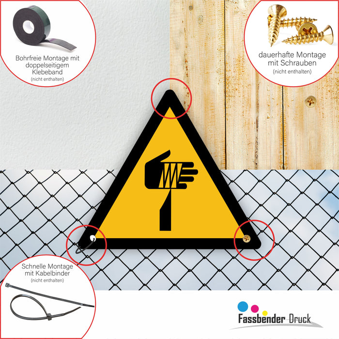 Warnzeichen (W022) Warnung vor spitzem Gegenstand - nach DIN EN ISO 7010