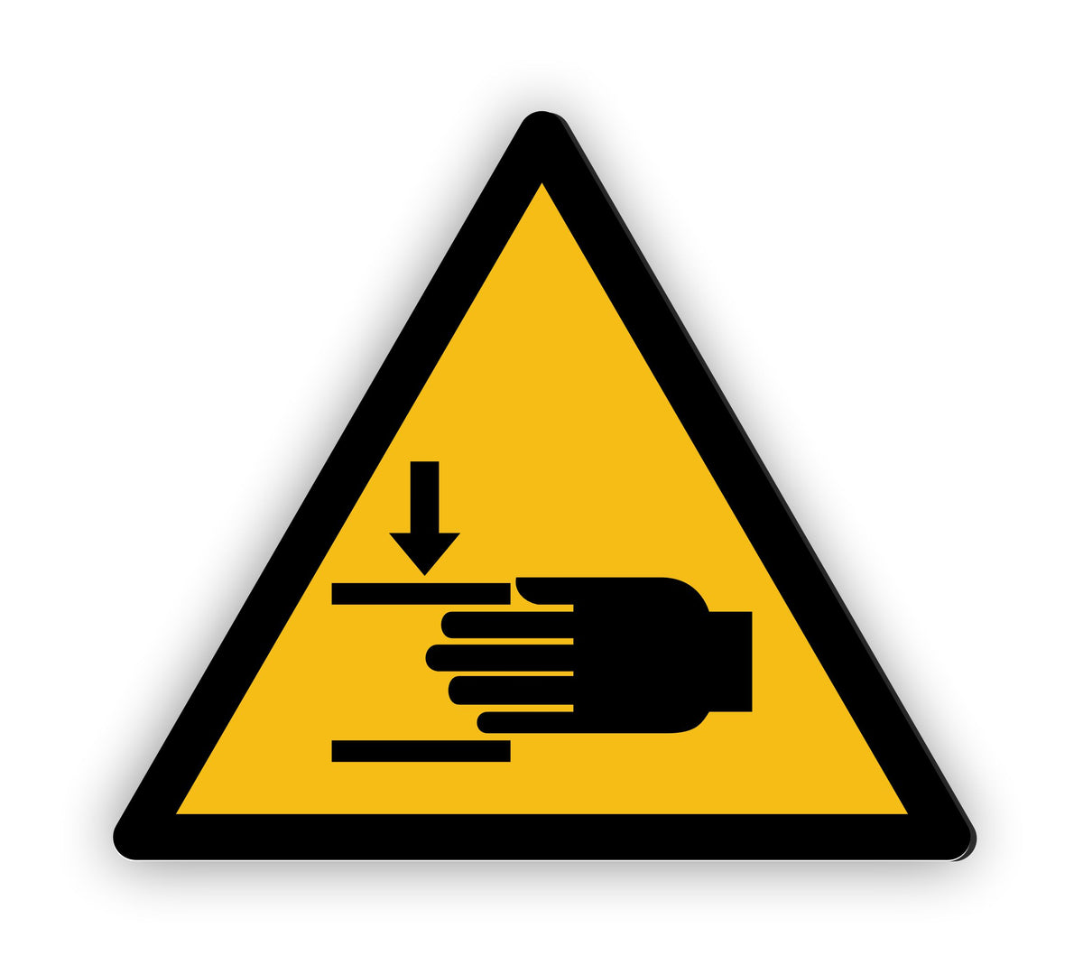 Warnzeichen (W024) Warnung vor Handverletzungen - nach DIN EN ISO 7010 ...