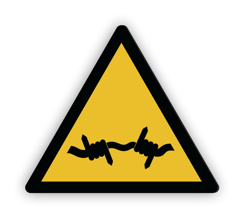 Warnzeichen (W033) Warnung vor Stacheldraht - nach DIN EN ISO 7010