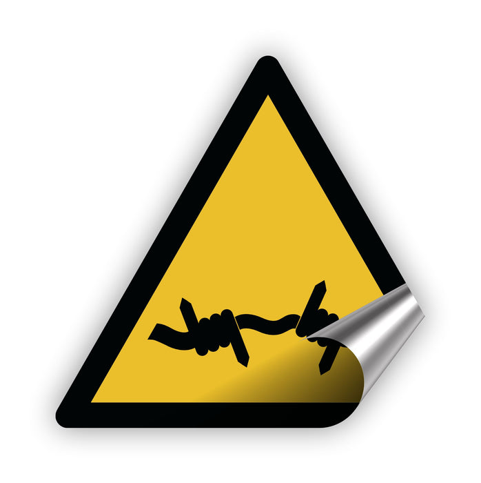 Warnzeichen (W033) Warnung vor Stacheldraht - nach DIN EN ISO 7010