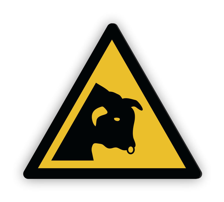 Warnzeichen (W034) Warnung vor Stier - nach DIN EN ISO 7010