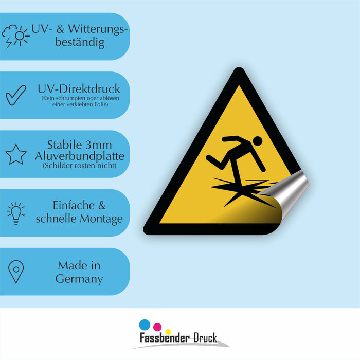 Warnzeichen (W043) Warnung vor dünnem Eis - nach DIN EN ISO 7010