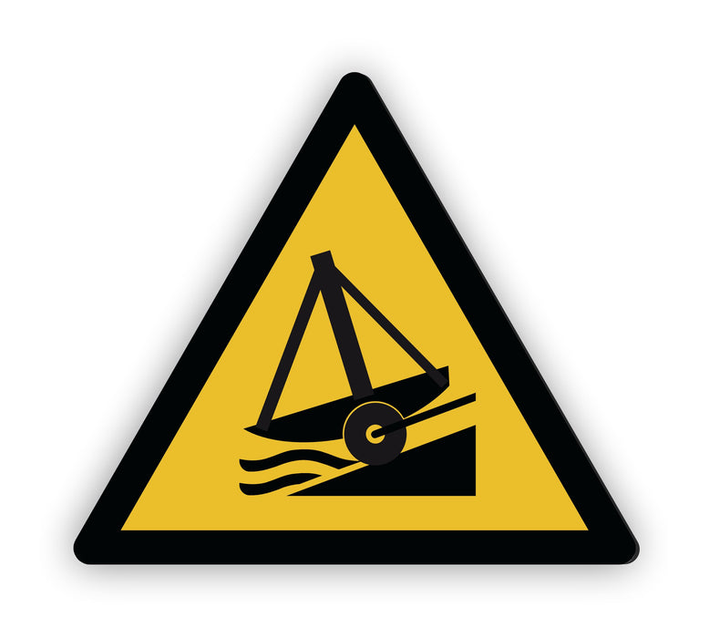 Warnzeichen (W044) Warnung vor Slipanlage - nach DIN EN ISO 7010