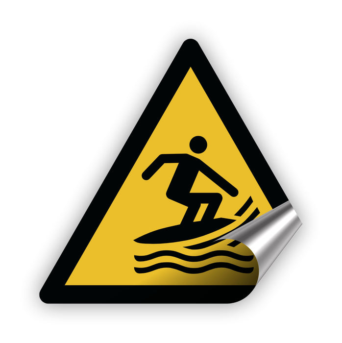 Warnzeichen (W046) Warnung vor Surfsportgebiet - nach DIN EN ISO 7010