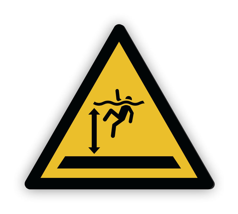 Warnzeichen (W047) Warnung vor tiefem Wasser - nach DIN EN ISO 7010