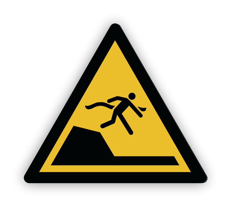 Warnzeichen (W050) Warnung vor unvermittelter Tiefenänderung in Schwimm- oder Freizeitbecken - nach DIN EN ISO 7010