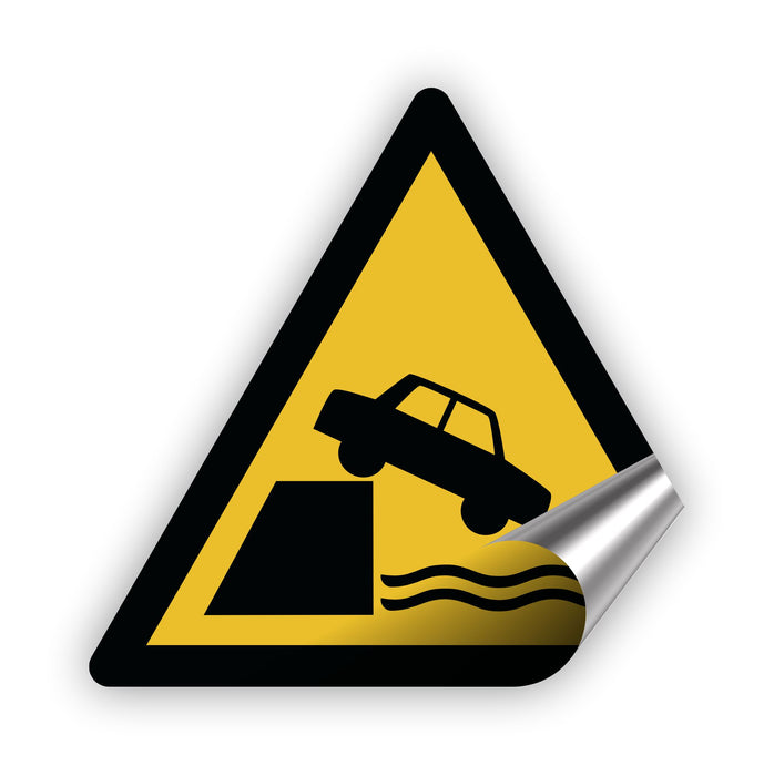 Warnzeichen (W051) Warnung vor ungesicherter Uferkante - nach DIN EN ISO 7010