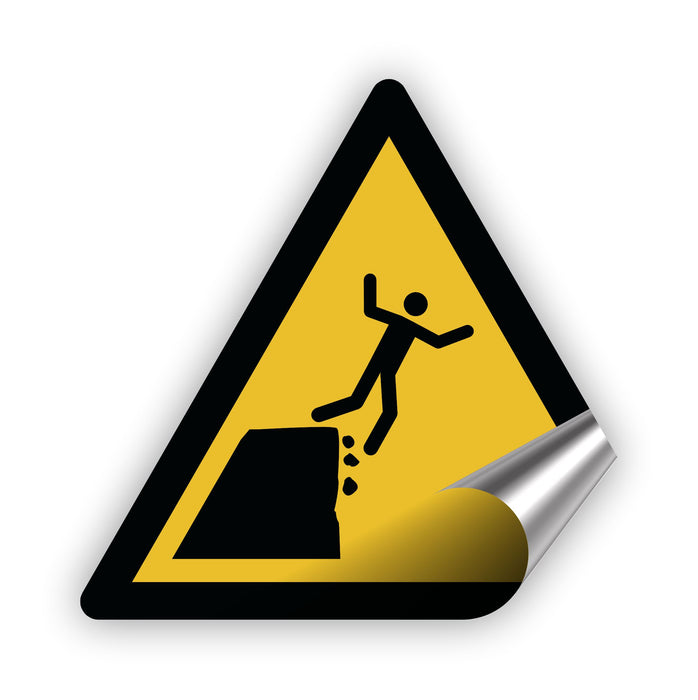 Warnzeichen (W052) Warnung vor instabiler Klippenkante - nach DIN EN ISO 7010