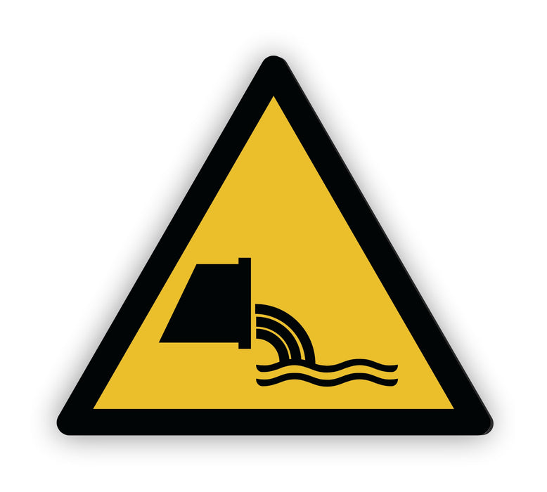 Warnzeichen (W055) Warnung vor Abwassereinleitung - nach DIN EN ISO 7010