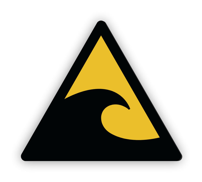 Warnzeichen (W056) Warnung vor Tsunami-gefährdetem Bereich - nach DIN EN ISO 7010