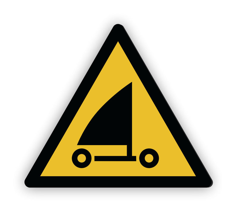 Warnzeichen (W059) Warnung vor Strandseglern - nach DIN EN ISO 7010