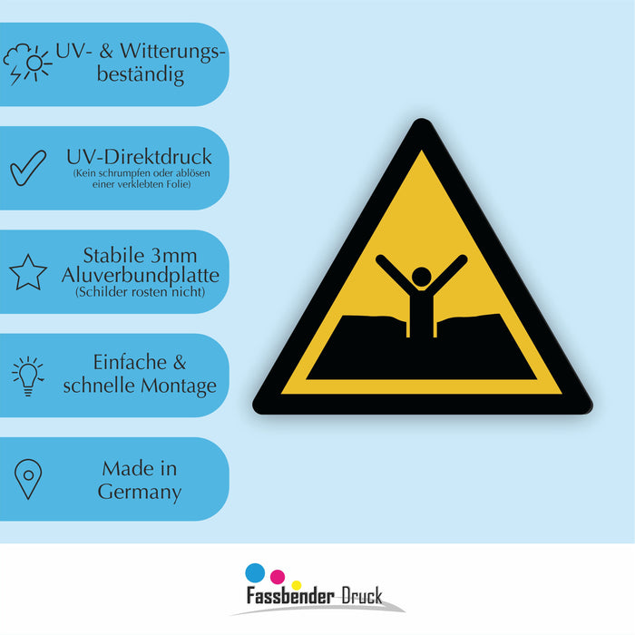 Warnzeichen (W061) Warnung vor Treibsand oder tiefem Schlamm - nach DIN EN ISO 7010