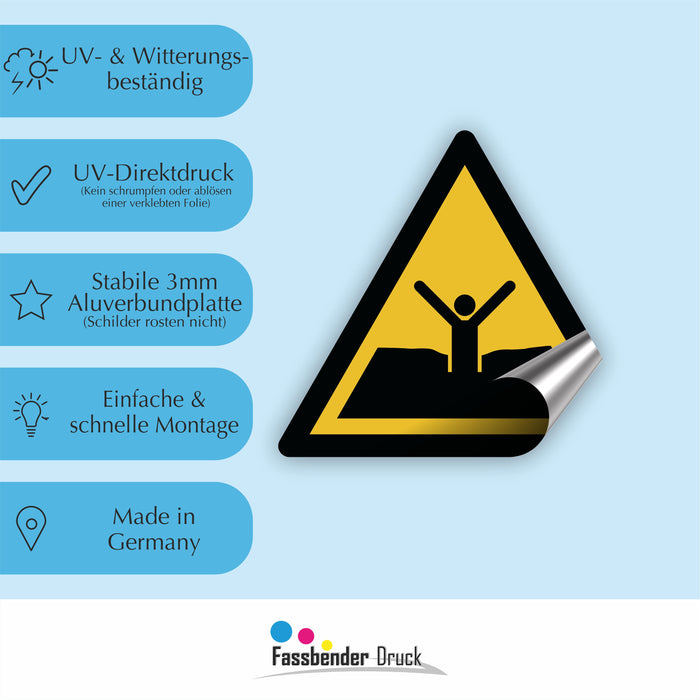 Warnzeichen (W061) Warnung vor Treibsand oder tiefem Schlamm - nach DIN EN ISO 7010