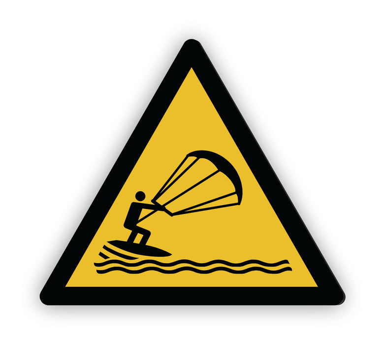 Warnzeichen (W062) Warnung vor Kitesurfern - nach DIN EN ISO 7010