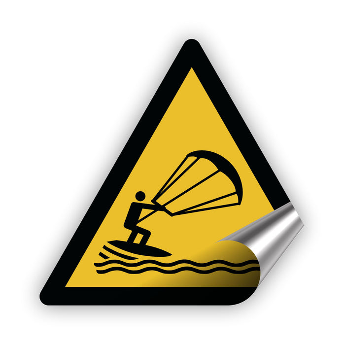 Warnzeichen (W062) Warnung vor Kitesurfern - nach DIN EN ISO 7010