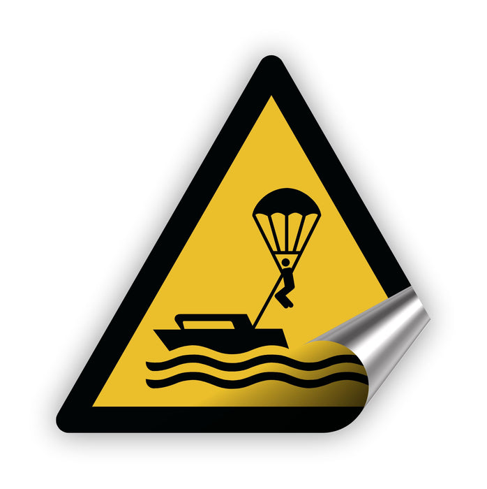 Warnzeichen (W063) Warnung vor Parasailing - nach DIN EN ISO 7010