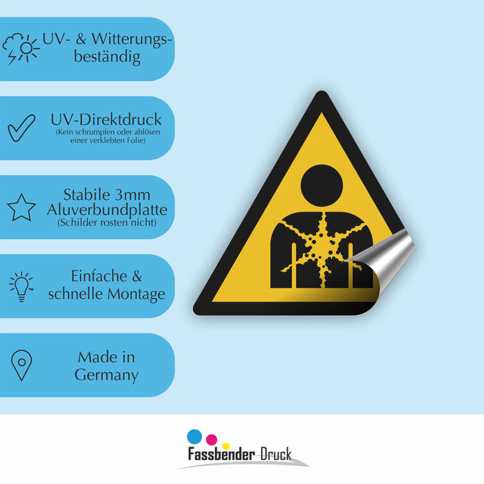 Warnzeichen (W071) Warnung vor gesundheitsgefährdenden Stoffen oder Gemischen - nach DIN EN ISO 7010