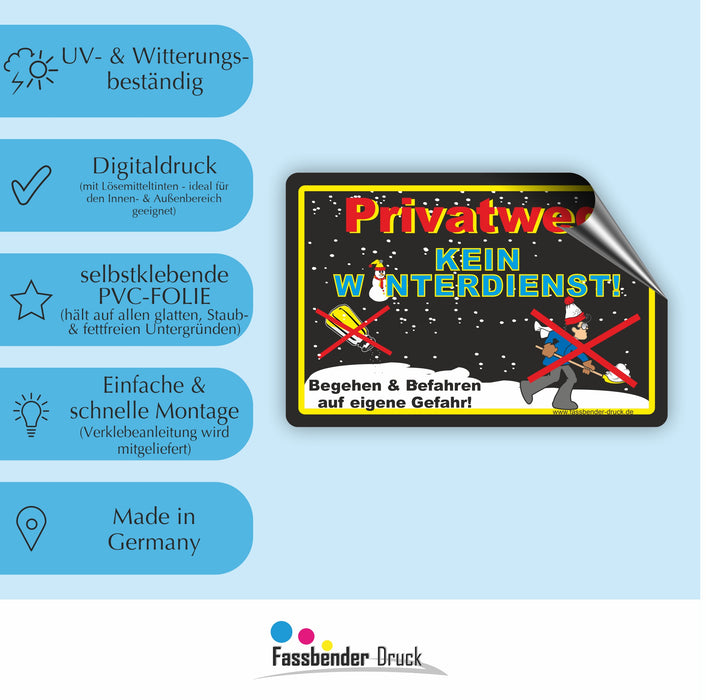 Privatweg kein Winterdienst (Schwarz)