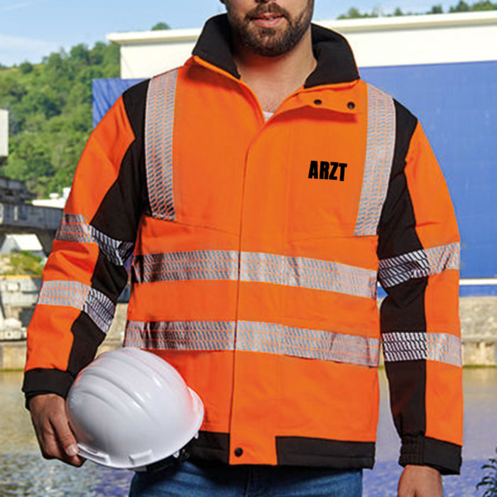 ARZT Softshell Winterjacke / Sicherheitsjacke mit Reißverschluss und Taschen